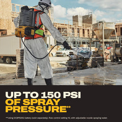 DEWALT 20V MAX XR High Capacity Concrete Chemical Sprayer, 4-Gallon Tank, 150 PSI, 6 Nozzles, 10-Speed Flow Control, Tool Connect Ready, Backpack Straps, Battery & Charger Not Included (DCCS1100GH1)